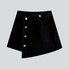 Falda pantalón vaquera asimétrica con botones