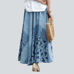 Falda vaquera azul claro bohemia