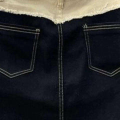 Minifalda vaquera de patchwork en capas