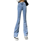 Vaqueros push-up lavados a la piedra para mujer