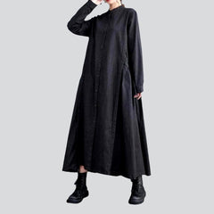 Vestido largo de mezclilla con mangas acampanadas