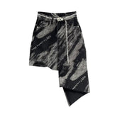 Falda vaquera teñida y pintada