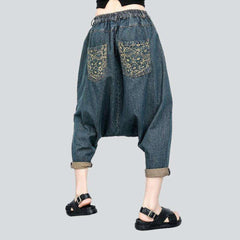 Haremshose aus Denim mit Knopfleiste