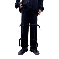 Vaqueros de hip-hop para hombre con cinturones