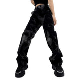 Vaqueros holgados negros teñidos para mujer