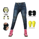 Vaqueros biker de mujer con lavado medio