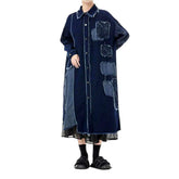 Vestido vaquero de patchwork oscuro