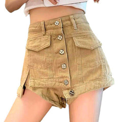 Falda pantalón vaquera abotonada en capas