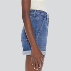 Shorts vaqueros anchos con bolsillos de parche