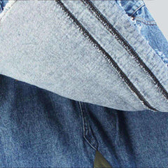 Falda vaquera midi de patchwork en capas