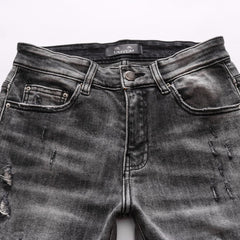 Vintage grey ripped men jeans