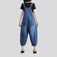 Trendy blue women denim overall