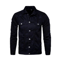 Ripped color men jeans jacket