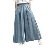 Pantalones vaqueros culotte azul claro