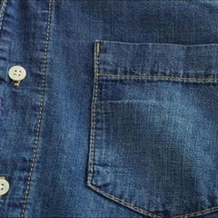 Asymmetric shoulder women denim jacket