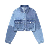 Chaqueta vaquera de patchwork bicolor