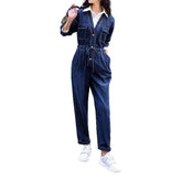 Long sleeve ladies denim overall