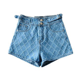 Damen-Jeansshorts aus Ornamentstoff