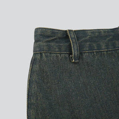 Star embroidery trumpet denim skirt