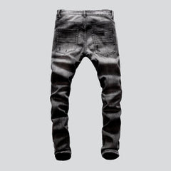 Vintage grey ripped men jeans