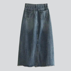 Langer Jeansrock im Vintage-Patchwork-Stil