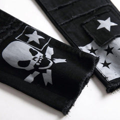 Vaqueros de moda para hombre con calaveras pintadas