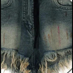 Vintage-Jeansshorts mit Used-Saum