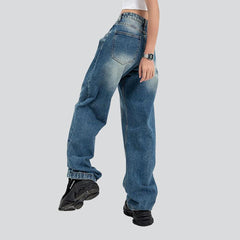 Vaqueros holgados de lavado medio estilo streetwear