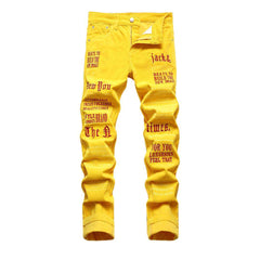 Cordjeans für Herren mit Buchstabenmuster