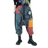 Pantalones vaqueros de patchwork para mujer