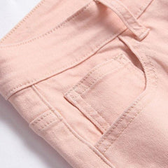 Vaqueros rosas con rodillas rotas para hombre