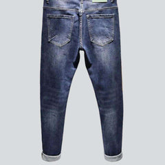 Medium wash sanded men jeans