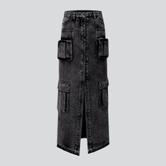 Falda vaquera larga vintage para mujer