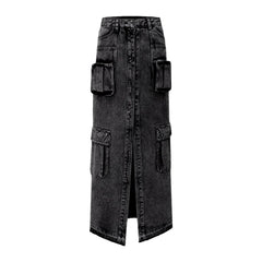 Falda vaquera larga vintage para mujer