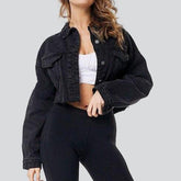 Kurze schwarze Jeansjacke