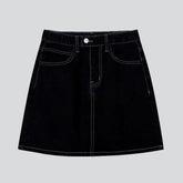 Kurzer schwarzer Damen Jeansrock