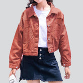 Kurze farbige Damen Jeansjacke