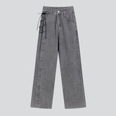 Baggy-Jeans mit seitlichen Kordelzügen für Damen