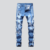 Distressed-Jeans für Herren mit Seitenstreifen