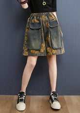 Schlichte Jeansshorts mit elastischer Taille