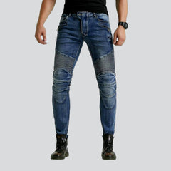 Skin-friendly men biker jeans