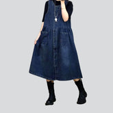 Ärmelloses langes Jeanskleid