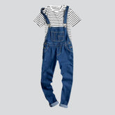 Leicht zerrissener Herren Jeans-Jumpsuit
