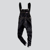 Schmaler schwarzer Herren Jeans Jumpsuit
