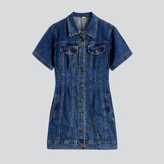 Vestido vaquero mini casual de corte entallado