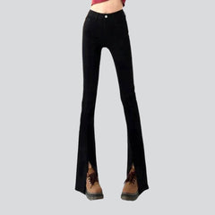 Vaqueros de cintura alta lavados a la piedra para mujer