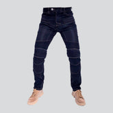 Stonewashed Herren Bikerjeans