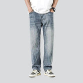 Stonewashed Herren Mid-Waist Jeans