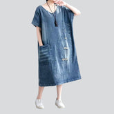 Streetwear-Jeanskleid im Distressed-Look