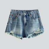 Weite Distressed-Jeansshorts im Streetwear-Stil